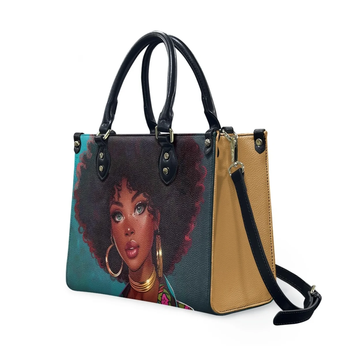 Pod Drop Ship Frauen Handtaschen Afro Mädchen Marke Design Luxus Pu Leder Umhängetaschen für weibliche lässige Schulter Bolsa Mujer