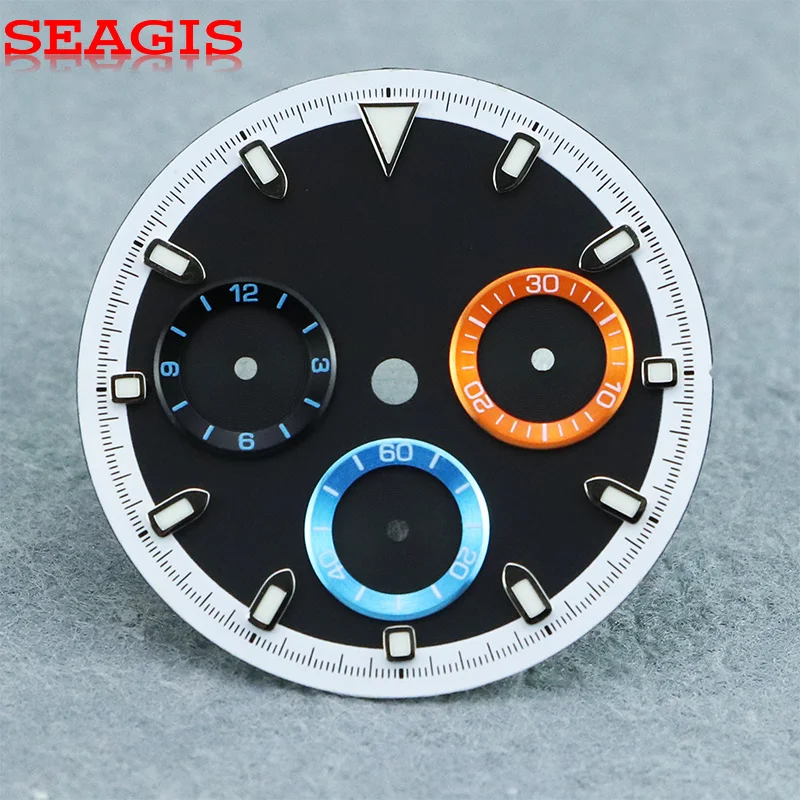 28.5mm 4130 Dial, 4130/4802 Movement Multifunctional Chronograph Suitable for 38.0mm Carbon Fiber Case Custom Logo.