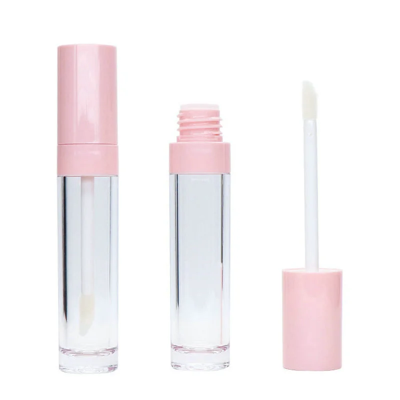 6.5ml Pink Lip Gloss Tubes Empty DIY Cylindrical Lip Balm Tubes with Wand Refillable Lipstick Vials Sample косметика Dispenser