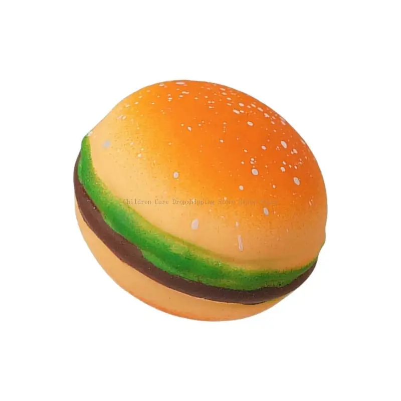 Elastic Simulation Hamburger Squeeze Toy Realistic Burger Design Stress Reliver Play Toy For Office Kitchen Decors