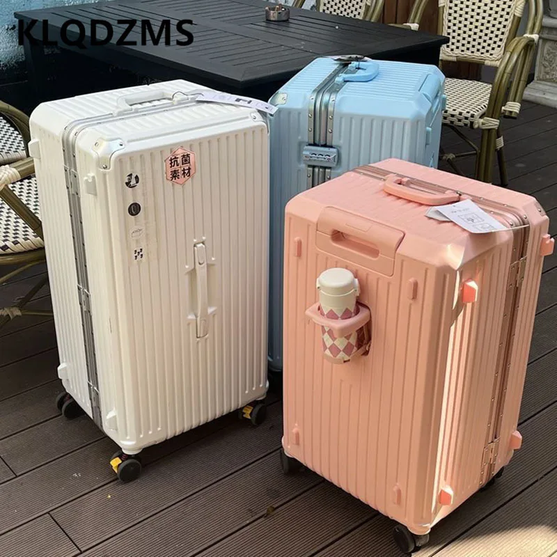 KLQDZMS 22“24”26“28”30Inch Suitcase New Men's Large-capacity Trolley Bags Women's Cipher Box Universal Wheel Rolling Luggage