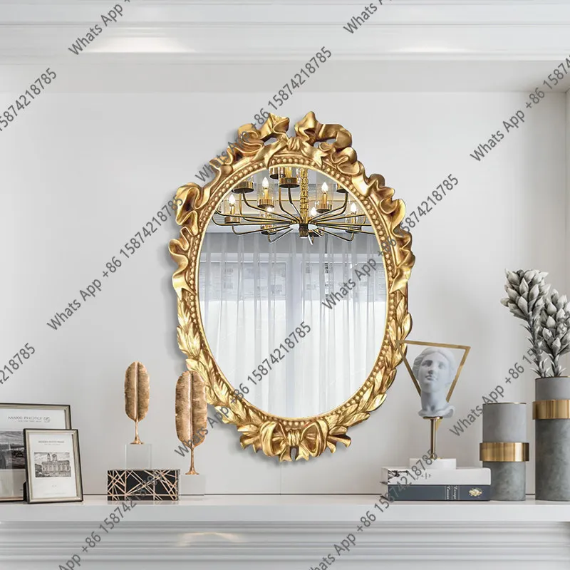 

French irregular hotel bathroom vanity mirror wall-mounted toilet vanity mirror living room entrance special-shaped decorative m
