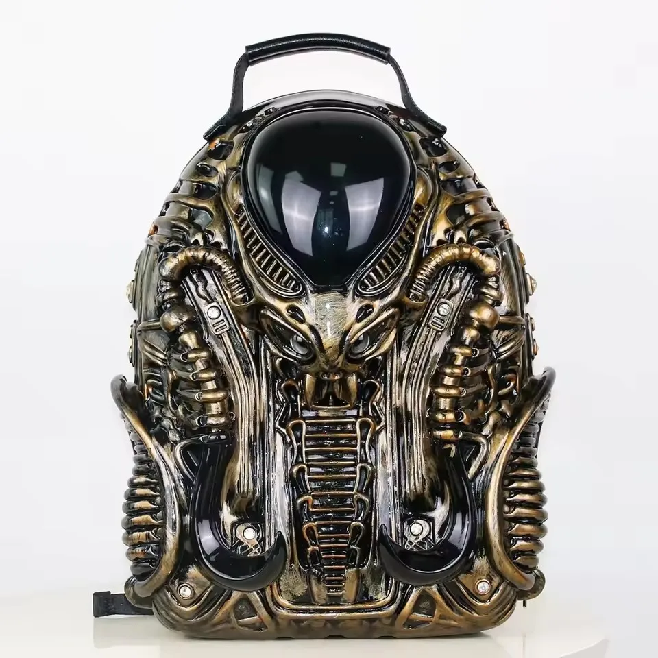 Men's Anime Backpack Fashion New Cool Alien Backpack Tekken Punk Style Shoulder Bag High Quality Men's Anime Handbag