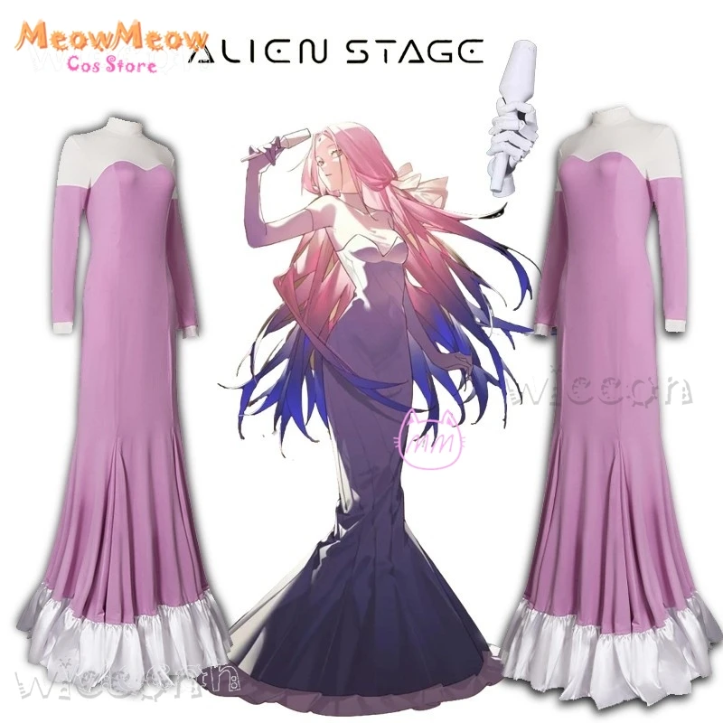 Disfraz أزياء الهالوين الغريبة المرحلة Mizi شعر مستعار تأثيري فستان طويل ROUND5 لعب الأدوار أداء الملابس الزي mujer