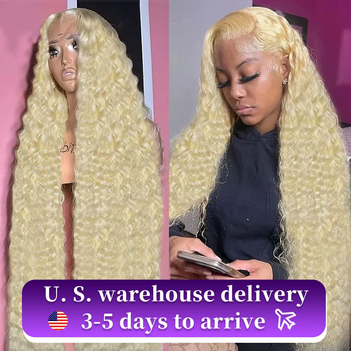 613 Blonde Wig Human Hair Deep Wave Brazilian Virgin Hair 32 Inch Curly Wigs PrePlucked 13x4 13x6 HD Lace Front Human Hair Wigs