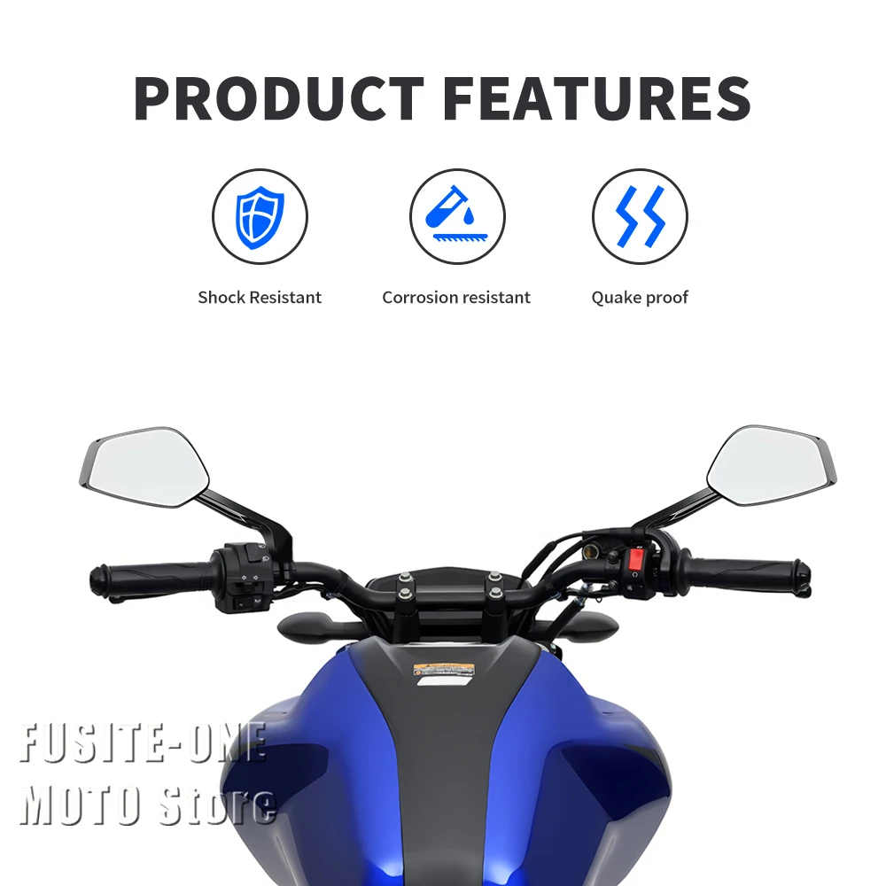 For Yamaha fazer fz15 fz25 Fazer 250 150 2024 2025 FZ-07 FZ-10 Adventure Motorcycle Accessories Side Rear View Mirror