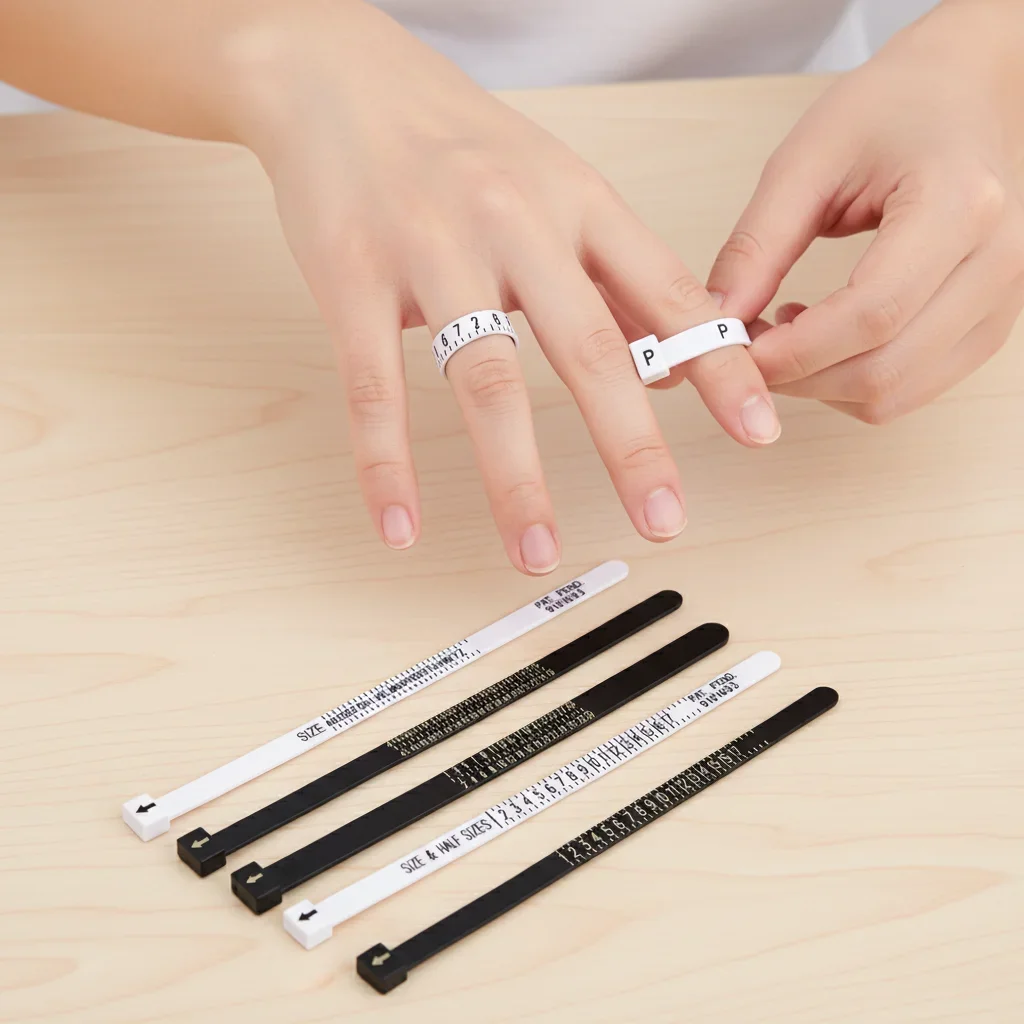 1 Pcs Plastic 11.5cm/4.5inch White/Black UK/US/EU/JP Sizes A-Z Wedding Ring Band Genuine Tester Ring Sizer Measure Finger Gauge