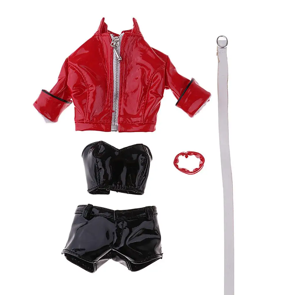 1/6 Set Damen kurze Hose und Lederjacke für 12 ''Action Body