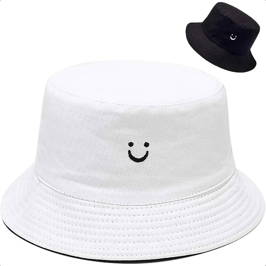 

Unisex Bucket Hat Beach Sun Hat Aesthetic Fishing Hat for Men Women Teens Reversible DoubleSideWear