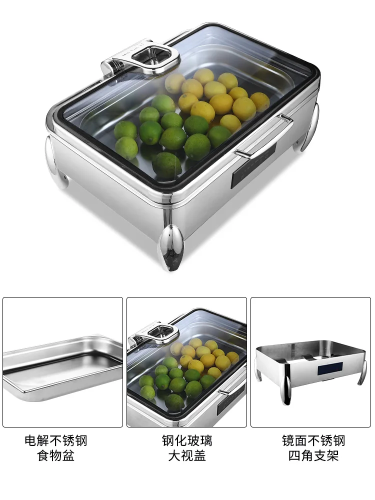 Hotel Buffet Stove Breakfast Stove Flap Thickened Stainless Steel Square Buffet Stove Buffet Insulation Stove