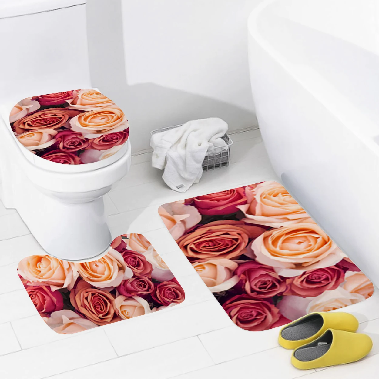 Home bathroom floor mats Bath Foot mat Animal oil paint style modern bathroom accessorie rug Toilet mat Bathtub anti-slip carpet