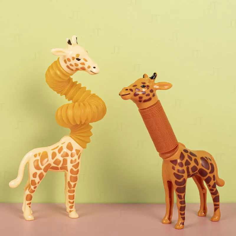 2PCS Glowing Giraffe Kids Toys Telescopic Tube Shocking Funny Comedy Children's Toys Creative Antistress Office Adult Toys