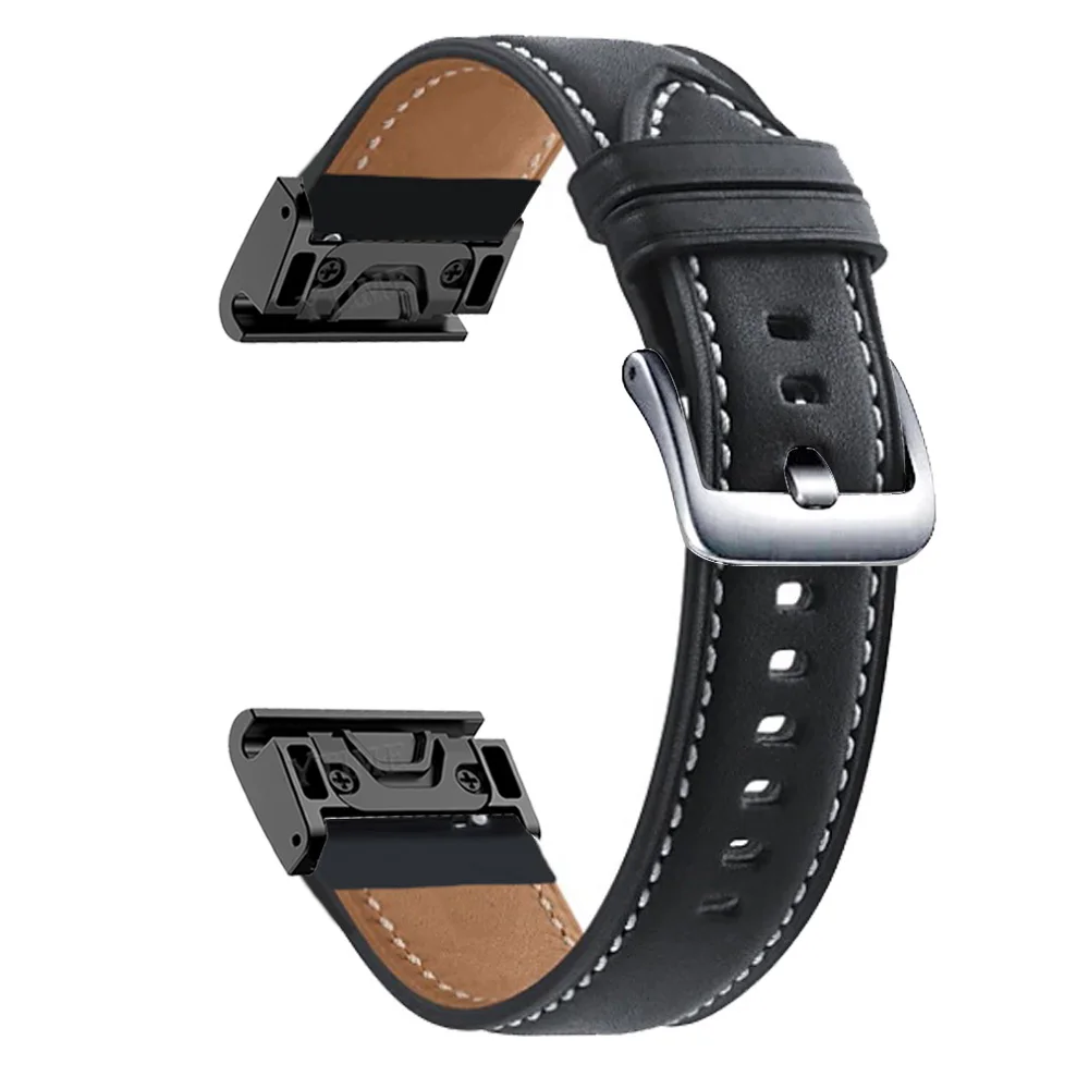 22mm Genuine Leather Sport Replace Watch Strap For Garmin Fenix 7 6 Pro 5 MARQ EPIX Approach S62 945 Bracelet Easy Fit Watchband image 6