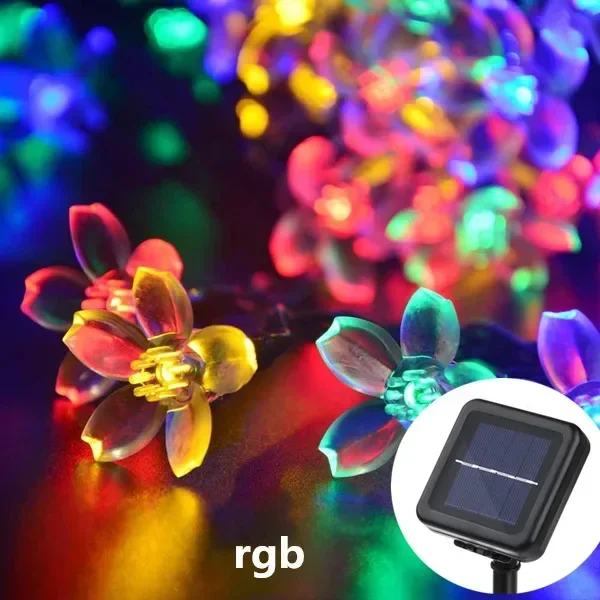 

LED Solar Lights Outdoor Floral 5M/7M/12M String Flower Fairy Lamp Garlands for Christmas Party Outdoor Decoration Waterproof