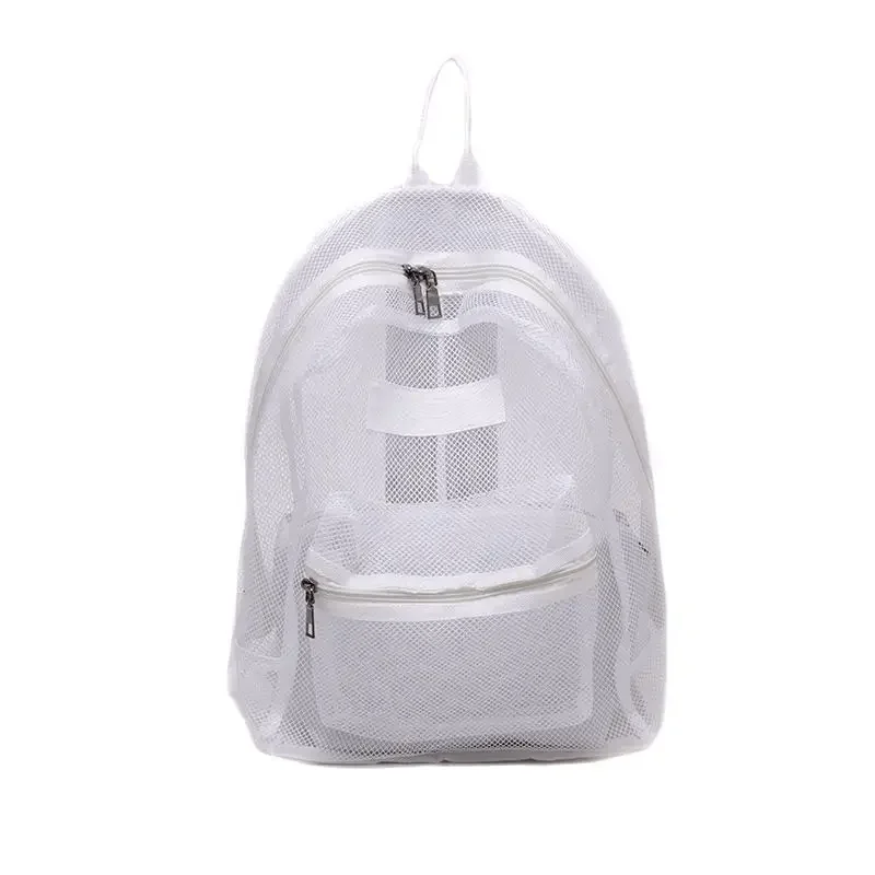 Chikage Large Capacity Outdoor Sports Mesh Bag New Fashion Women Transparent Backpack Lightweight Rucksack Travel Student Bag