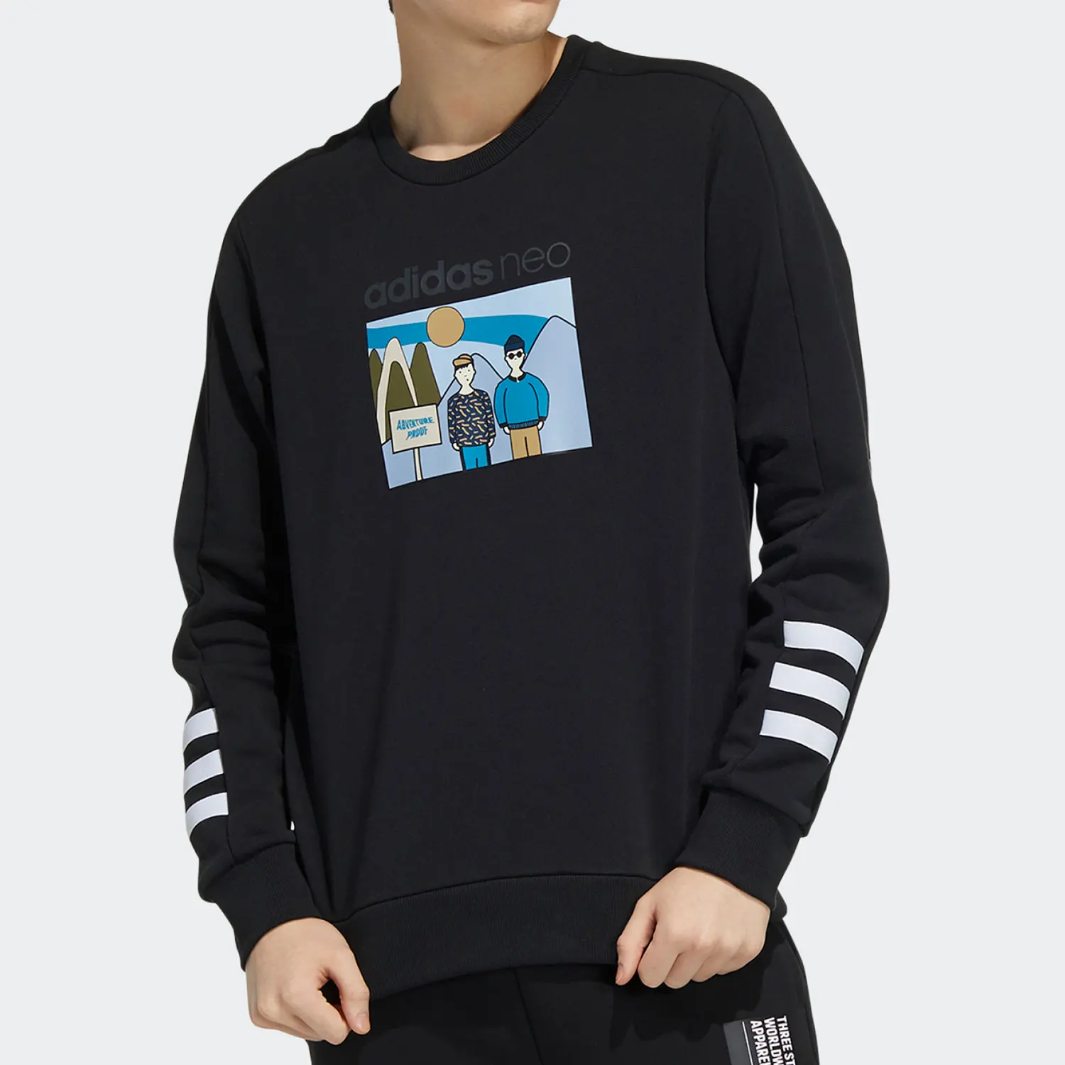 

Adidas Official Genuine NEO Men's Casual Fashion Round Neck Printed Sweatshirt HA1487
