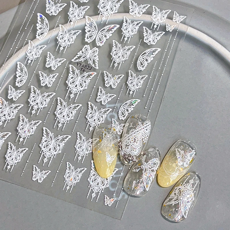 

1 Sheet Nail Art Sticker Glitter Shell Light Butterfly Nail Sticker Adhesive Sticker Nail Art Decoration Manicure Salon DIY