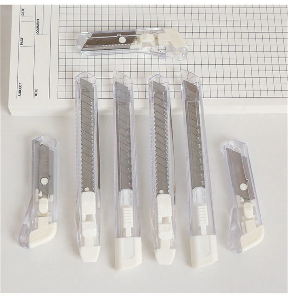1 шт. Прозрачный Универсальный нож, портативный острый бокс, нож для открывания конвертов для офиса, нож для резки бумаги, школьные канцелярские принадлежности