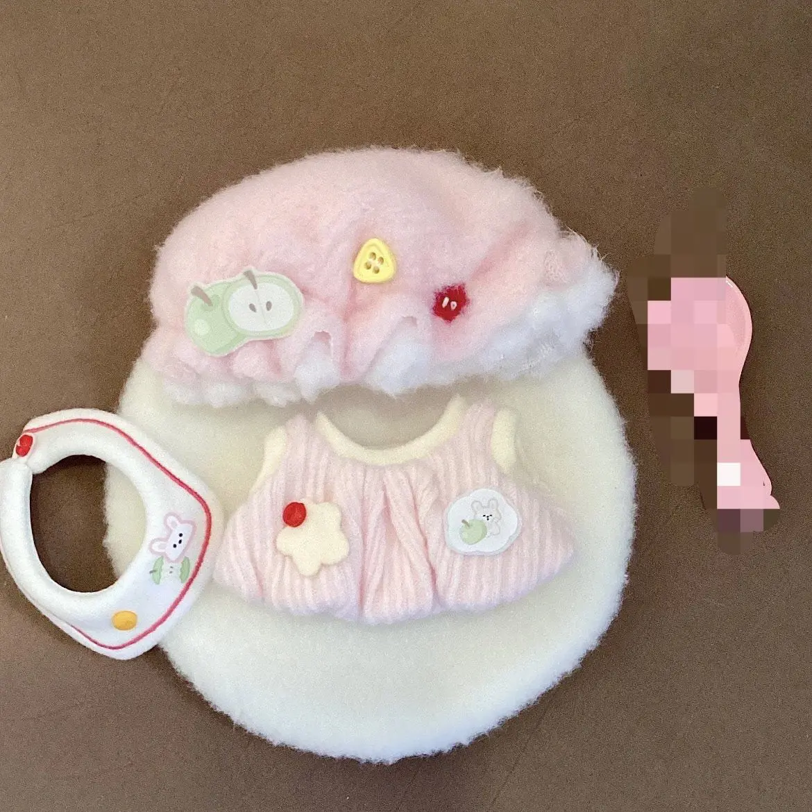 Kawaii tema animal macio brinquedos de algodão de pelúcia conjunto com capa & moletom com capuz para 10cm plushie boneca coleção fotografia adereços