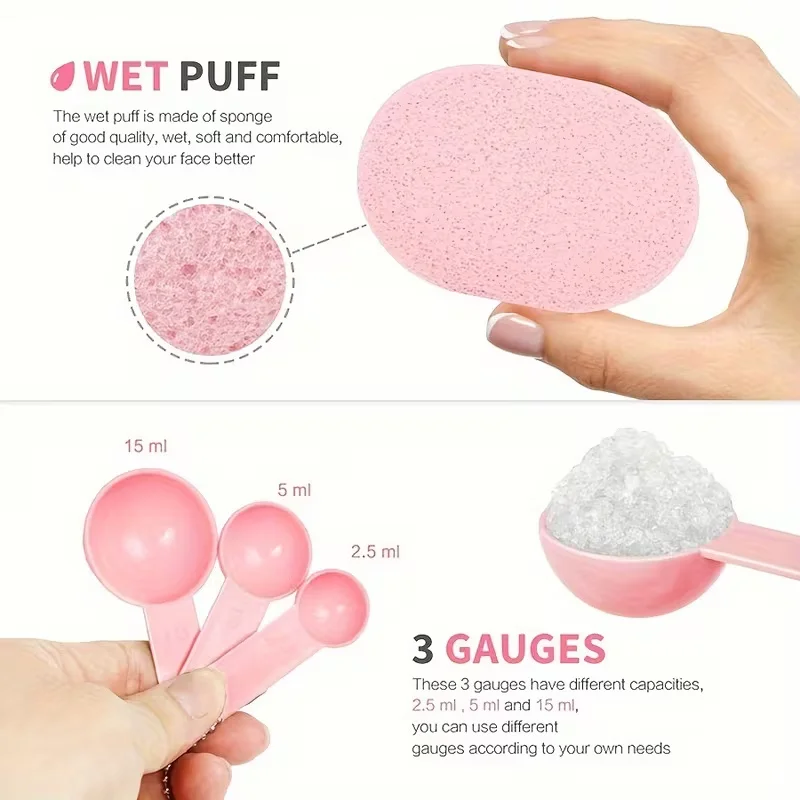 7-11 Stück DIY Gesichtsmaske Herstellung Kit Schüssel Spachtel Pinsel Flasche Puff Handtuch Gesichtsmaske Mischwerkzeug Kit für den Heimgebrauch im Schönheitssalon – Detail 6