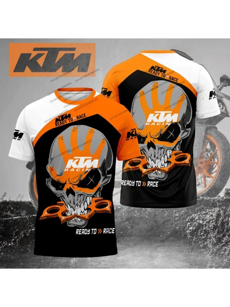 AliExpress KTM Men's Summer Motorcycle T-Shirt 3D Print Breathable Quick Dry Casual Tee for Motocross Biker Riding Daily Wear  S-6XL