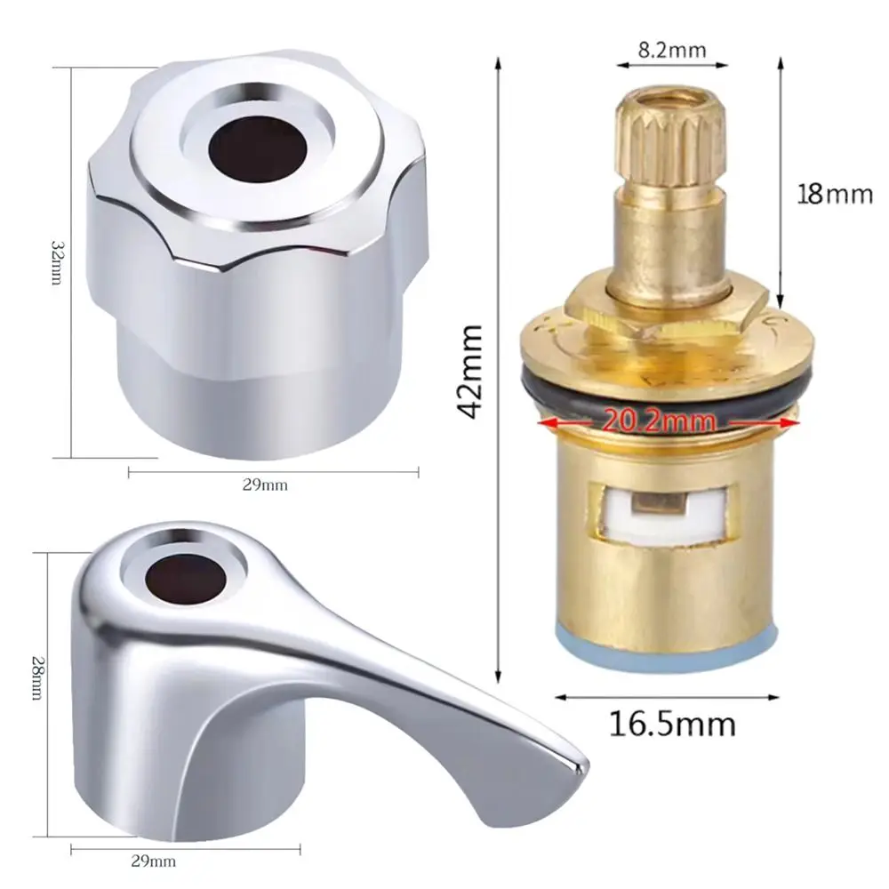 1Pcs Quick Opening Faucet Repair Accessories Easy Installation Switch Handle Faucet Replacement Part Copper Bathroom Fittings