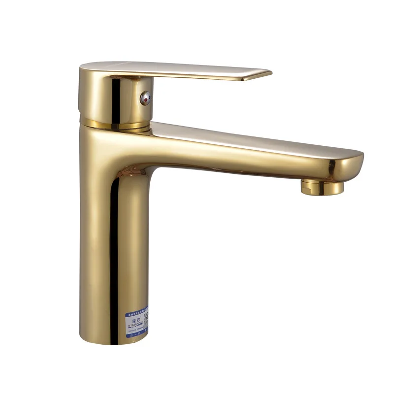 Fine Copper Tycoon Gold Noodle Basin, Hot and Cold Faucet, Extended Water Outlet Spout, Under Table Basin