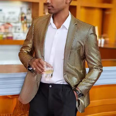 Fashion Men Luxury Plaid Suit Small Stretch Loose Jacket Host Singer Bar KTV Stage Performance Trend Dress Blazers