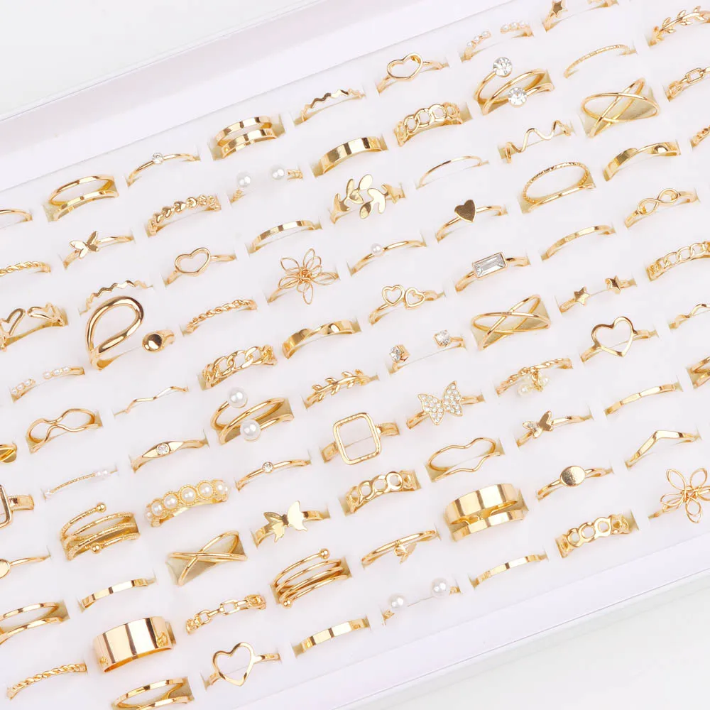 20/30/50 قطعة/الوحدة سحر الموضة رائعة فراشة الأفعى هندسية الجوف خواتم للنساء ارتداء اليومي مزيج نمط الكمال هدية حفلة #1