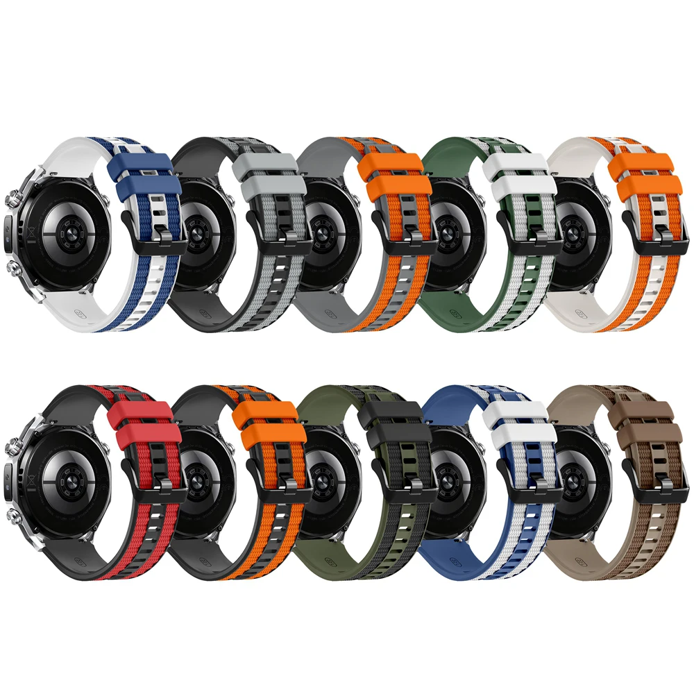 1:1 Official Silicone Strap For Huawei Watch Ultimate 2 Band For GT6 GT5 GT4 GT3 Pro 46mm Two Tones Bracelet 22mm Watchbands image 6