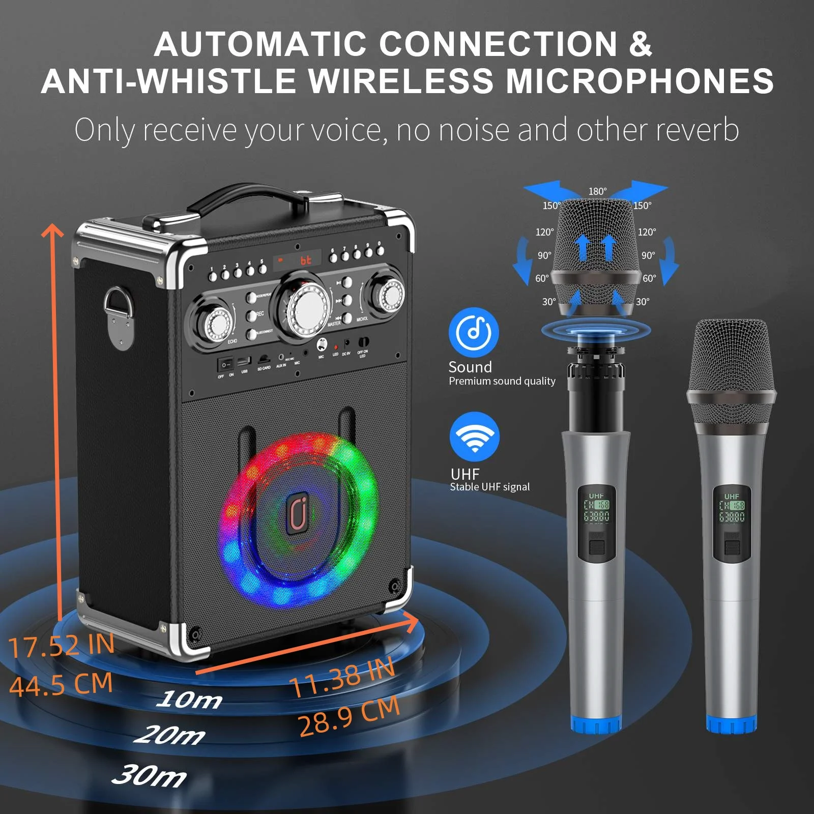 ميكروفون Kara Ok 3 ، بلوتوث محمول مع مكبر صوت Kara Ok ، مناسب للأنشطة الخارجية والحفلات والحفلات #6