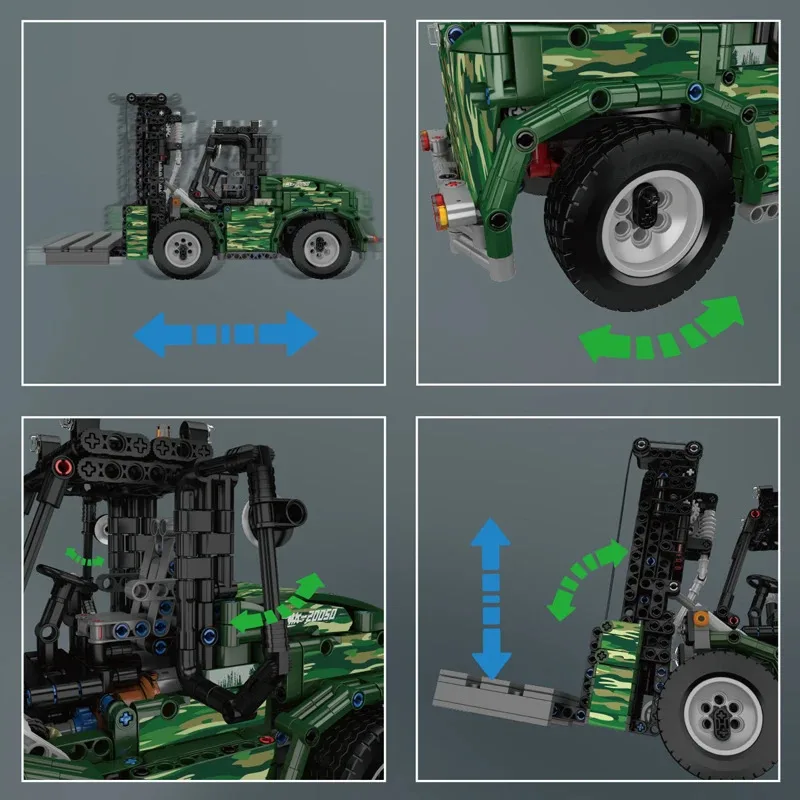 قالب الملك 20050 ألعاب السيارات التقنية RC الرافعات الشوكية العسكرية بنة التجمع نماذج من الشاحنات الطوب مجموعة الاطفال هدية الكريسماس