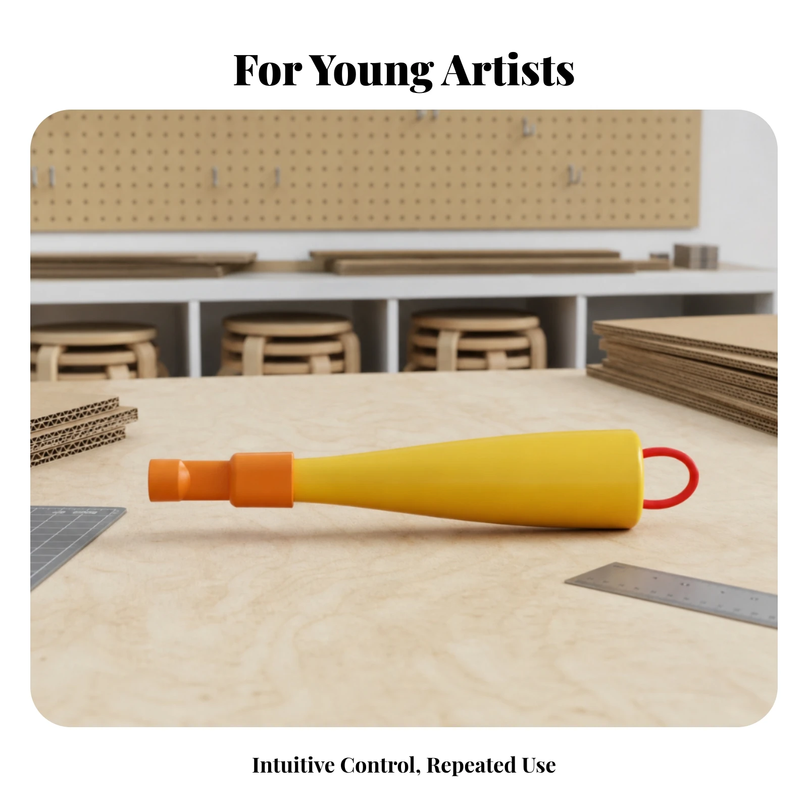 Corrugated Cardboard Cutter Easy to Use Paperboard Cutting Tool Cardboard Cutter with Loop Ergonomic Craft Blade Tapered