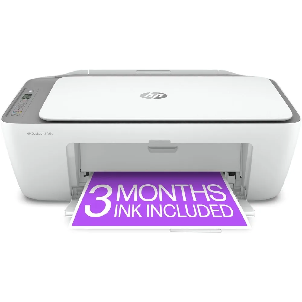 DeskJet 2755e Wireless Color inkjet-printer, Print, scan, copy, Easy setup, Mobile printing, Best-for home