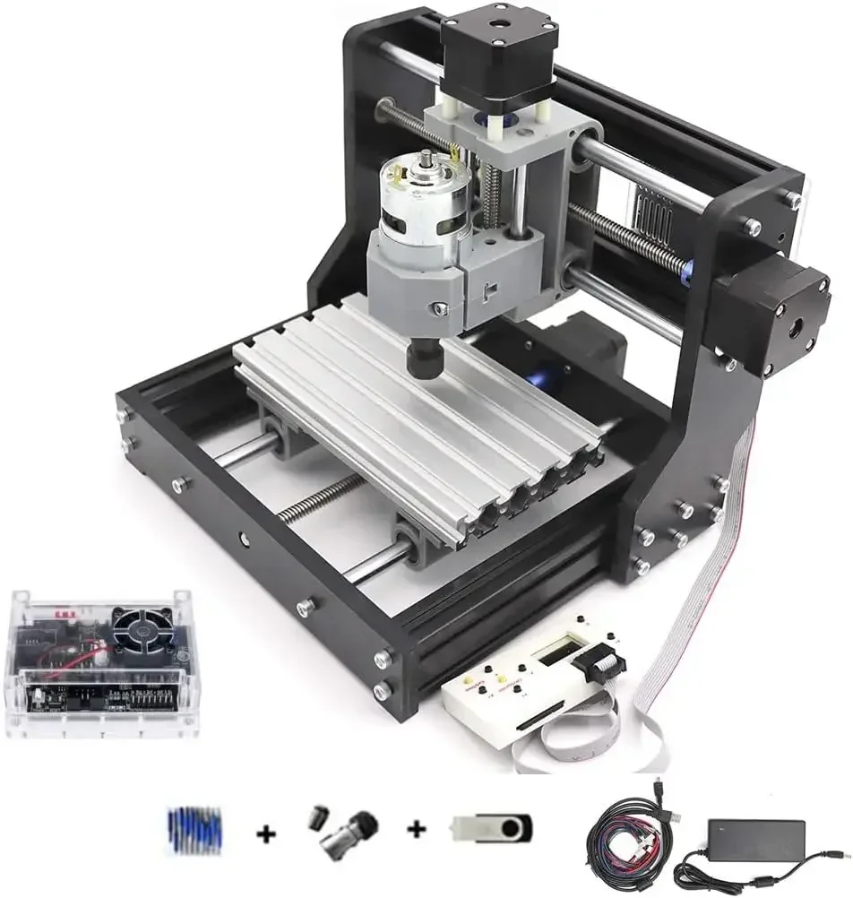 Fresadora CNC 1610 PRO, com controlador offline GRBL, mini kit de roteador CNC DIY de mesa de 3 eixos para gravação e escultura em PVC,