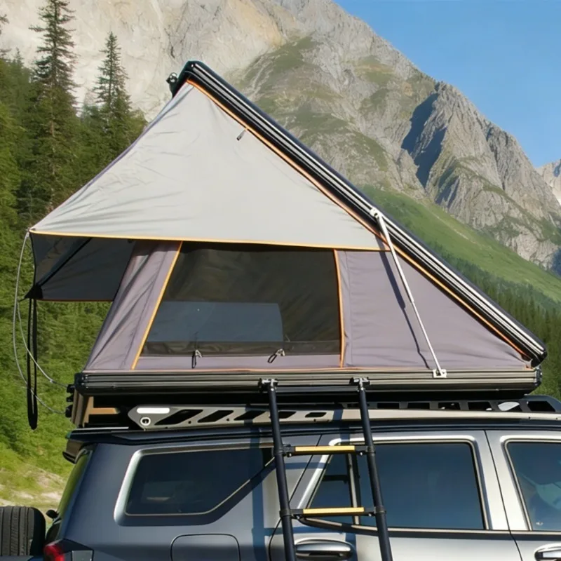 Ultra Thin Aluminum Rooftop Tent for Car Hard Shell Triangle Aluminium Car Rooftop Tent Roof Top Tent Hard Shell RTT