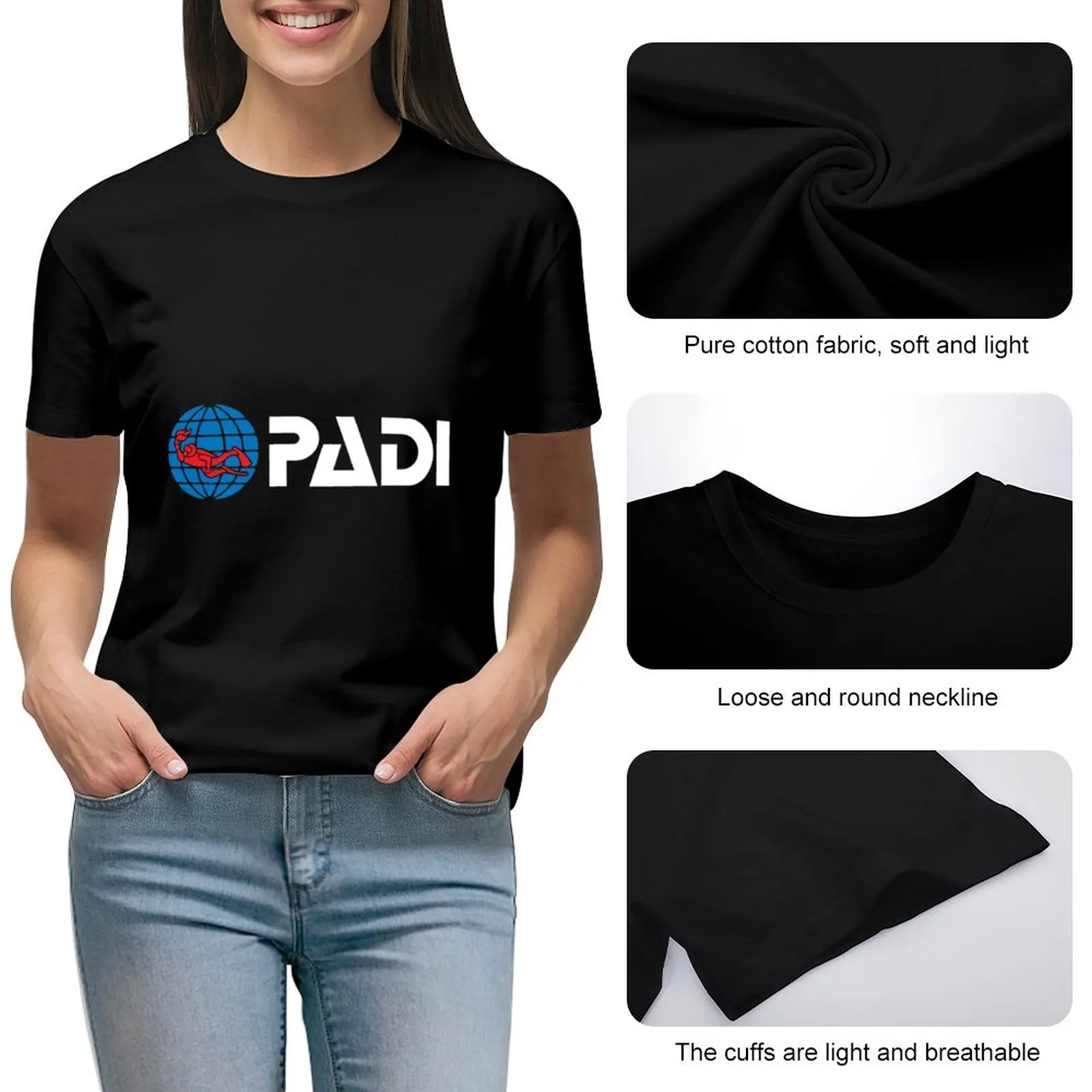 Padi T-shirt animal print shirt for girls plus size tops shirts graphic tees summer clothes for Women