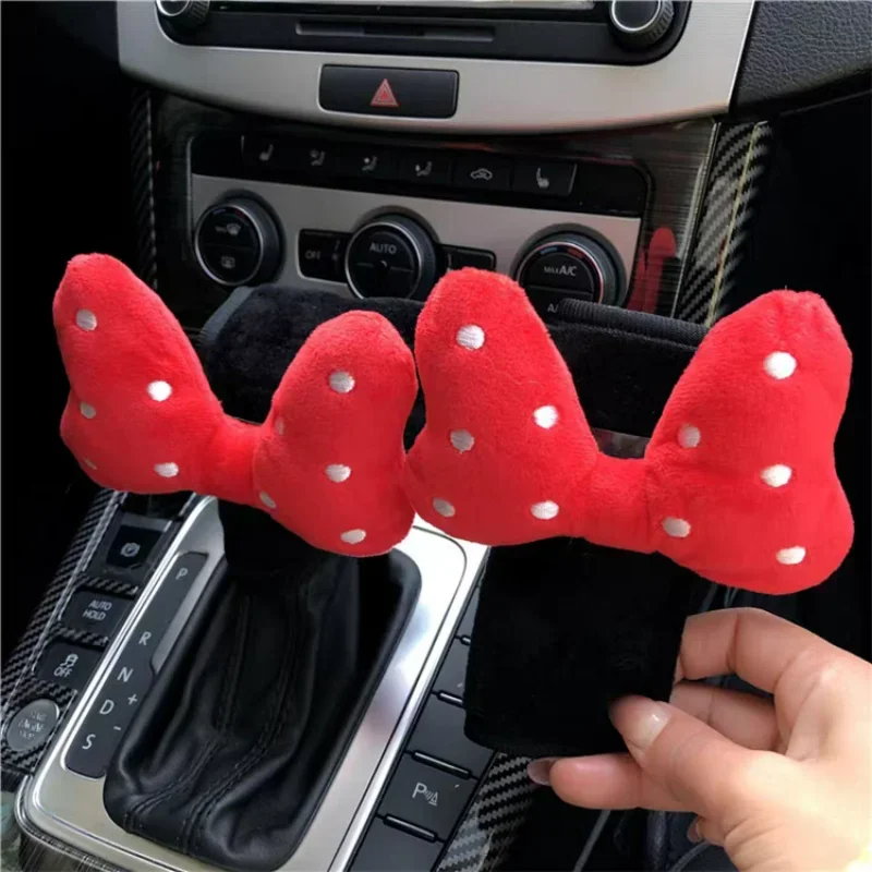 Cute Bowknot Car Headrest Neck Pillow Universal Plush Seat Belt Shoulder Pad Car Accessories Interior For Women view 2