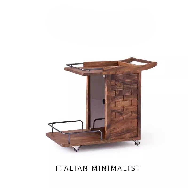 

Movable trolley with wheels, creative sofa side, living room home retro storage