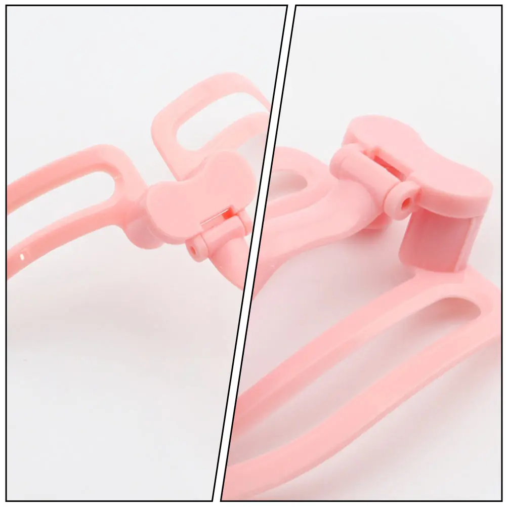 Wenkbrauwsjabloon met handvat Lijstervorm Diy wenkbrauwstencil Roze Abs-sjablonen voor vrouwen