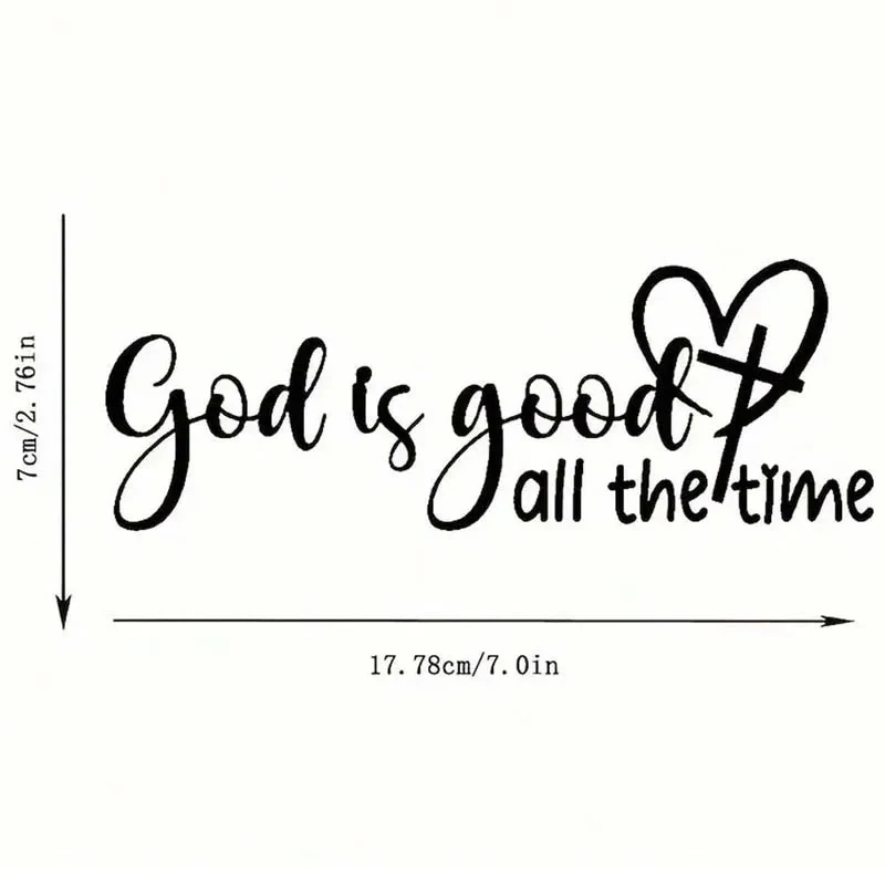 "God is always good" car sticker - Christian-themed Bible verse car sticker, inspirational religious car window sticker - view 3