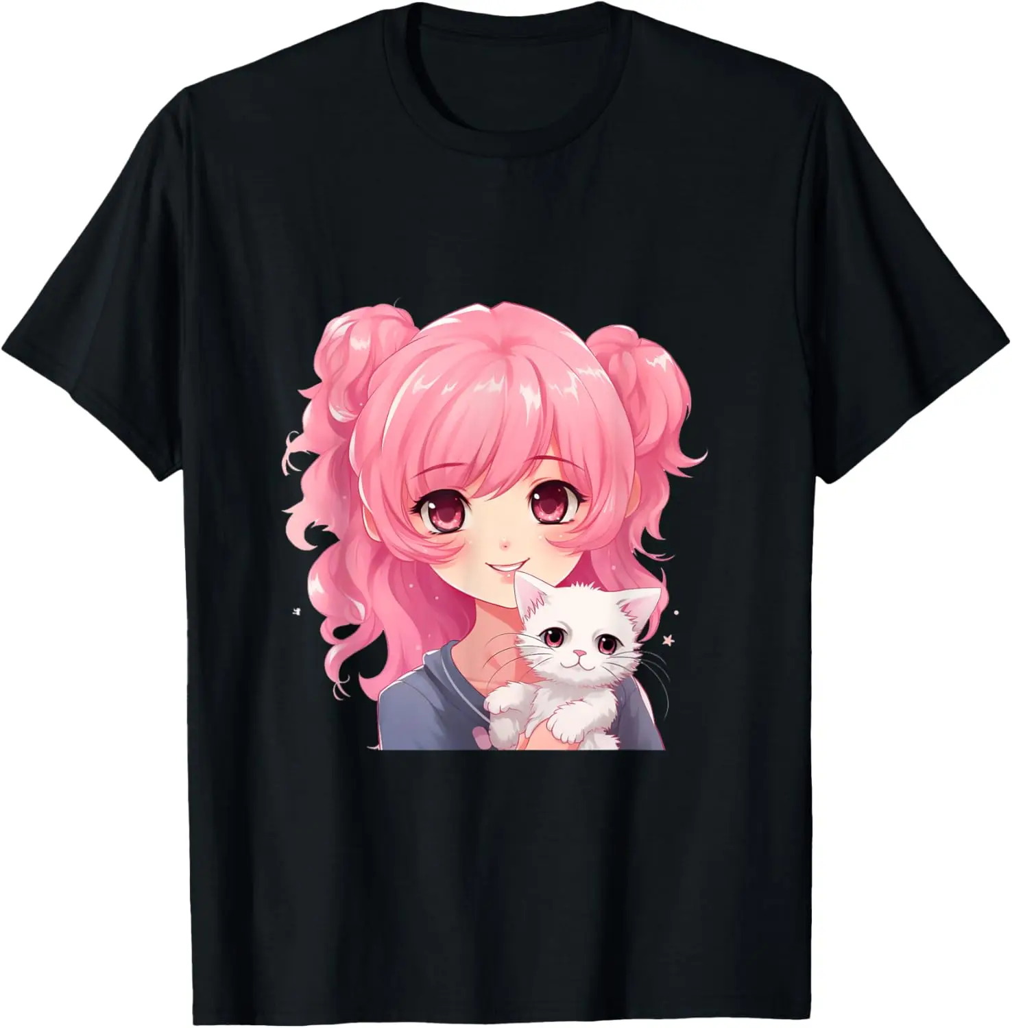 

Футболка с рисунком отаку в стиле аниме и любителей кошек для подростков, манги, каваи