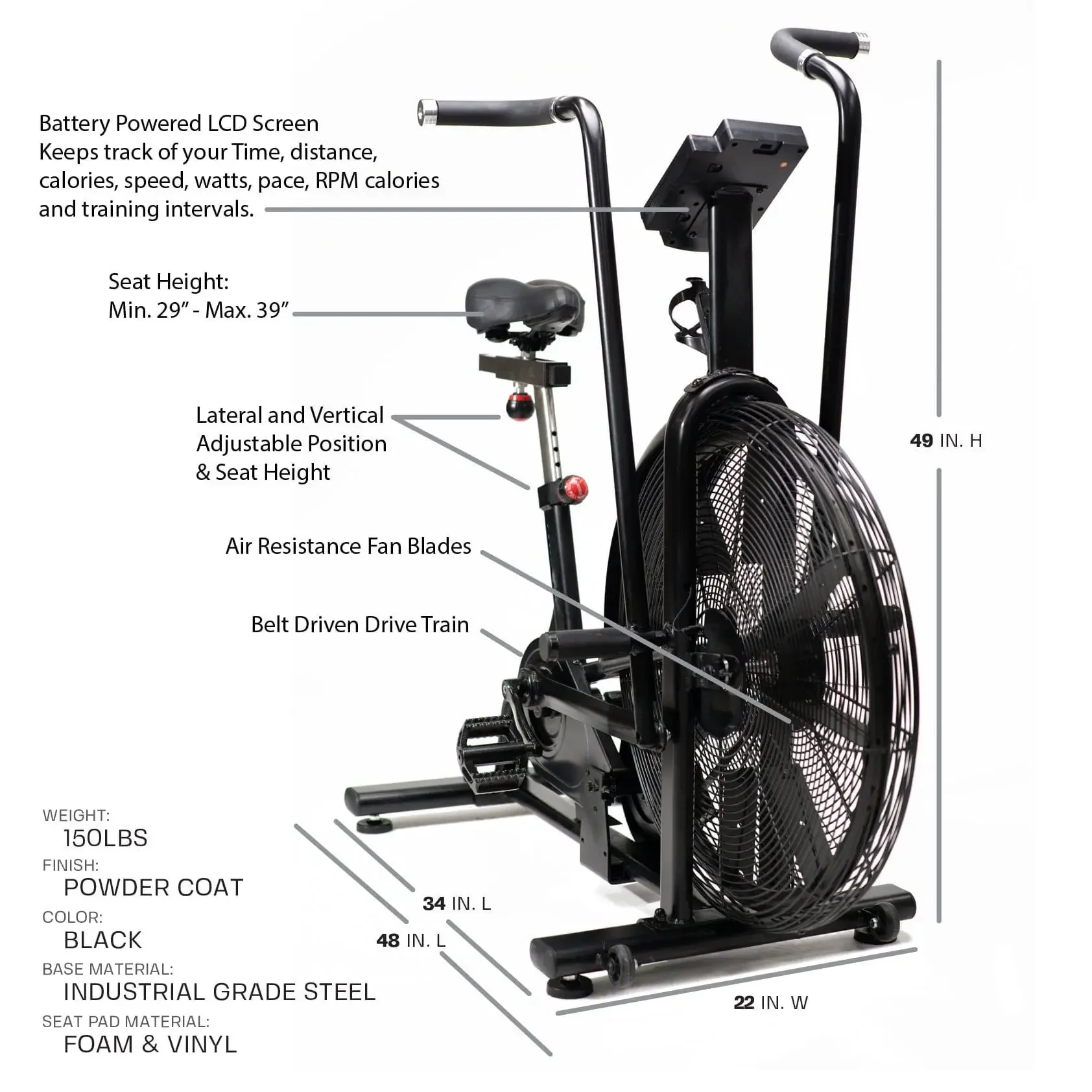 2024 New Design Hot Sell ATICOL spinning bike for gym Commercial Fitness Machine Exercise Wind resistance air bike