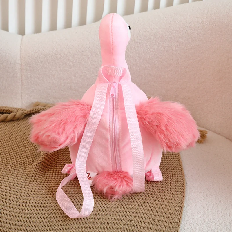 Simulation Cute Elephant Flamingo Plush Toys Soft Stuffed Animals Dolls Funny Student Girls Plushies Bag Backpack for Kids Gifts