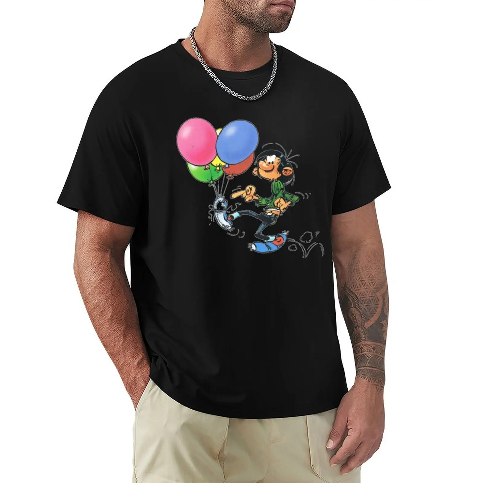 Anniversaire Gaston Lagaffe classique T-Shirt Plus Size Summer Short Sleeve T-Shirt