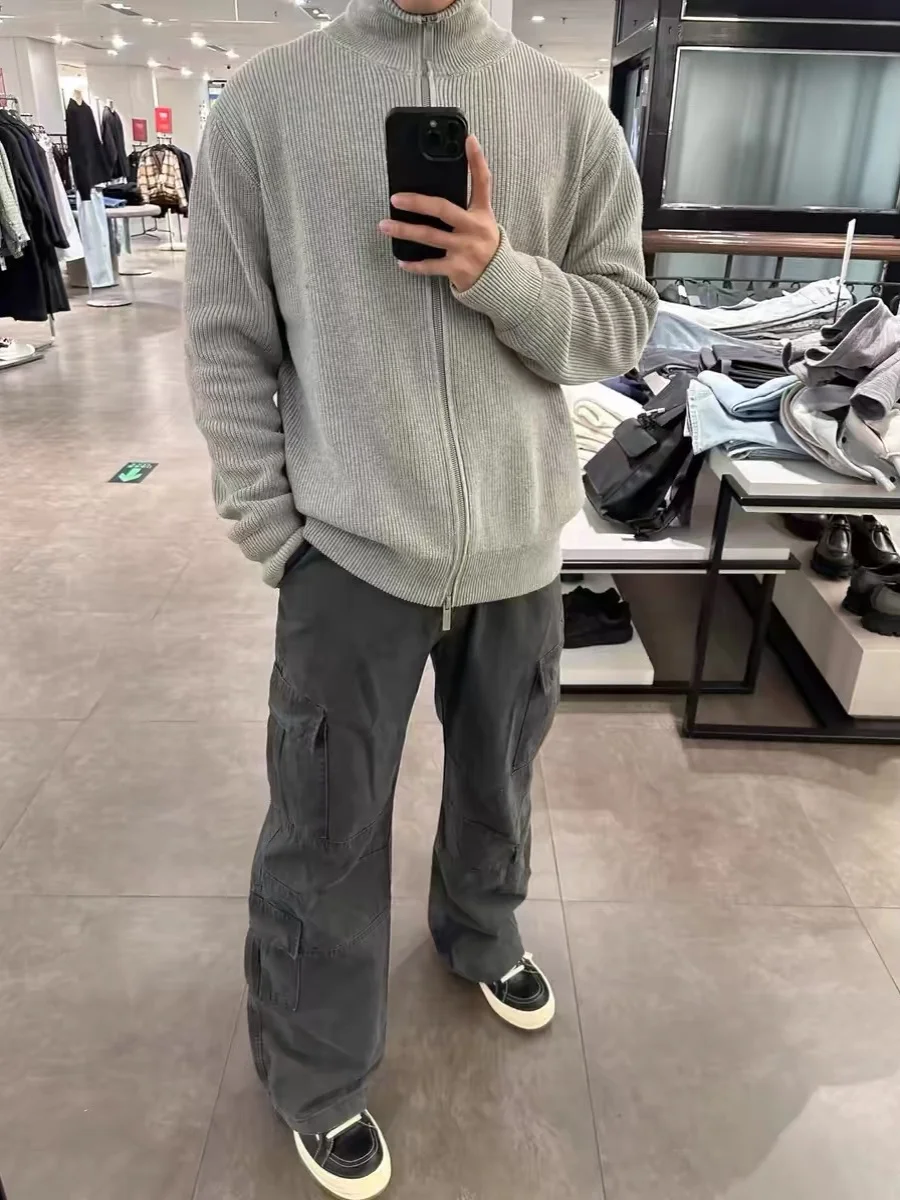 

Retro American Faded Work Pants Loose Straight Leg Casual Trousers for Men And Women Clean Fit Polyester Fiber Breathable