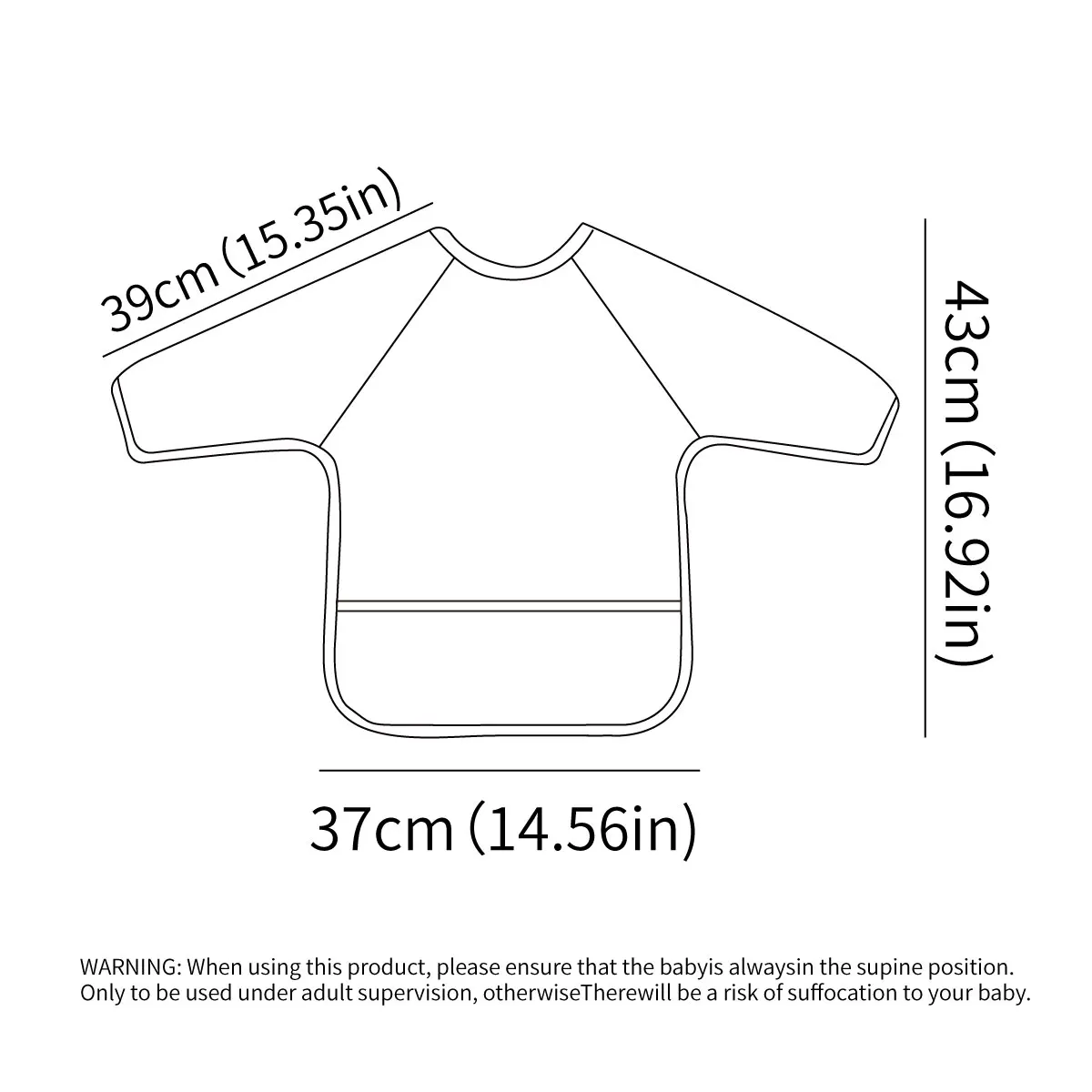 Elinfant 1PC Waterproof Eating Smock ,Infant Toddler Baby Cartoon Long Sleeve Apron, Animal Smock Soft Baby Bib Burp Clothes