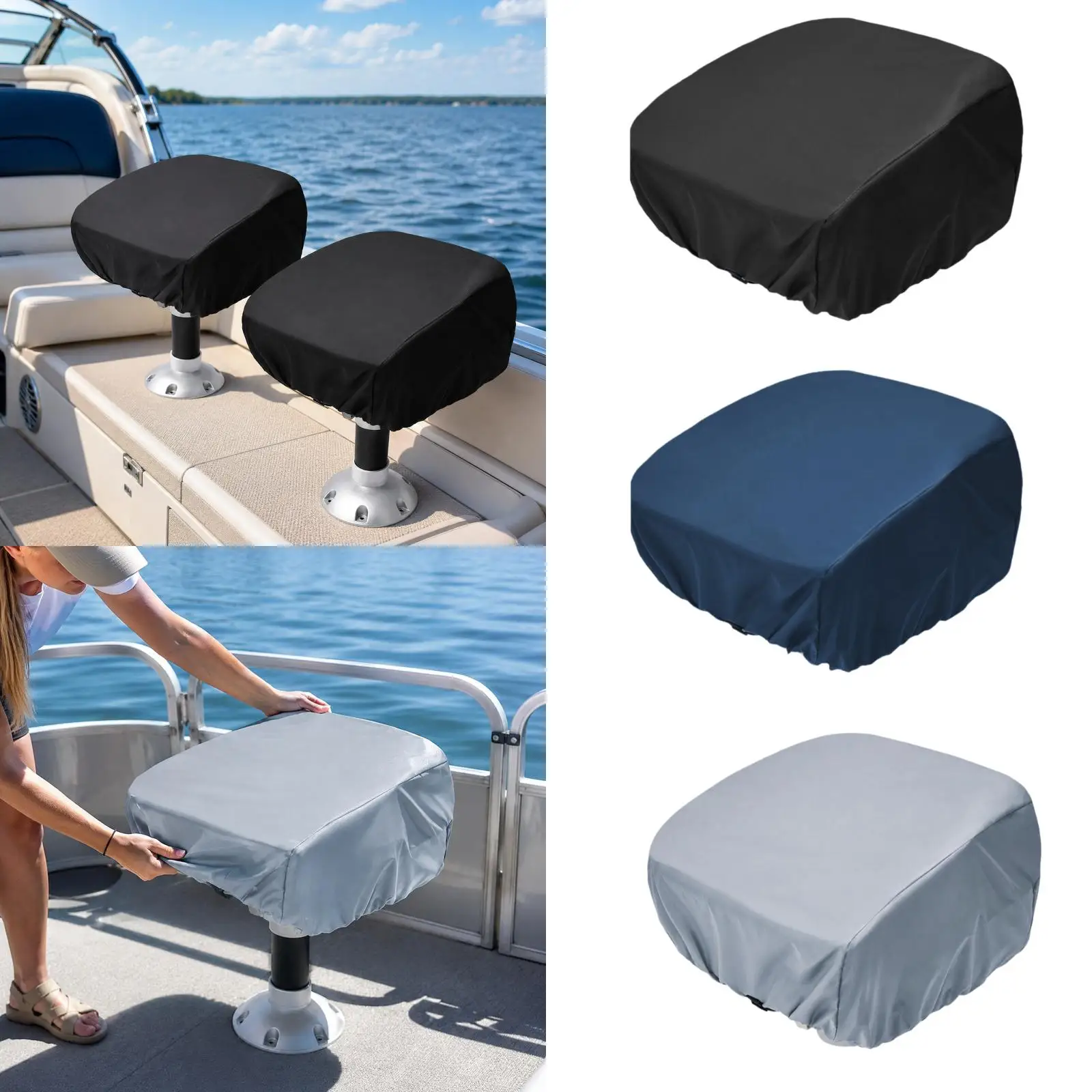 Waterproof Folding Boat Seat Covers Oxford Cloth Durable Cushion Protector for Marine Fishing Seats