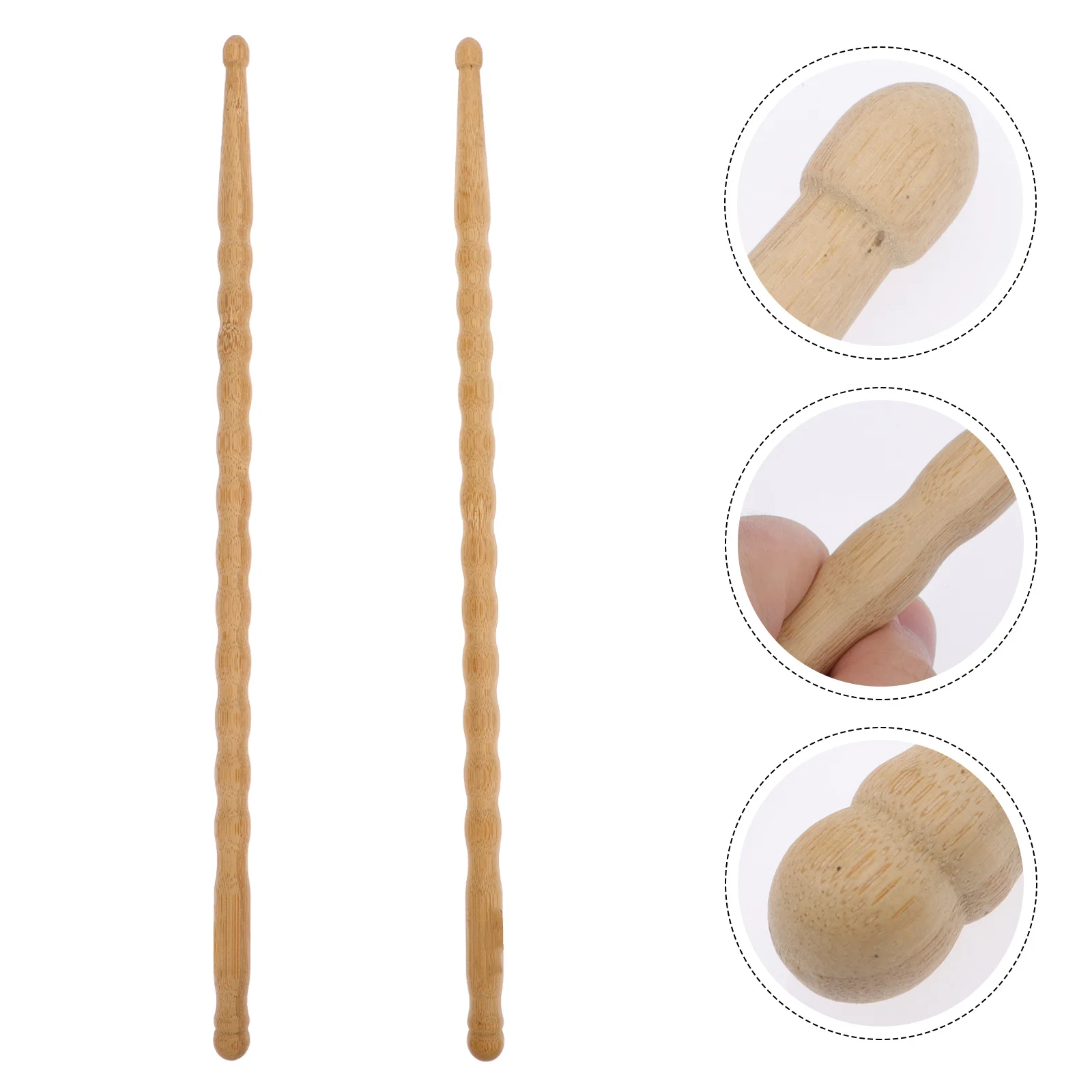 

1Pair High Grade Bamboo Drumsticks Comfortable Hold Suitable Various Musical Styles Gift Friends Drum Stick Simple Drumstick