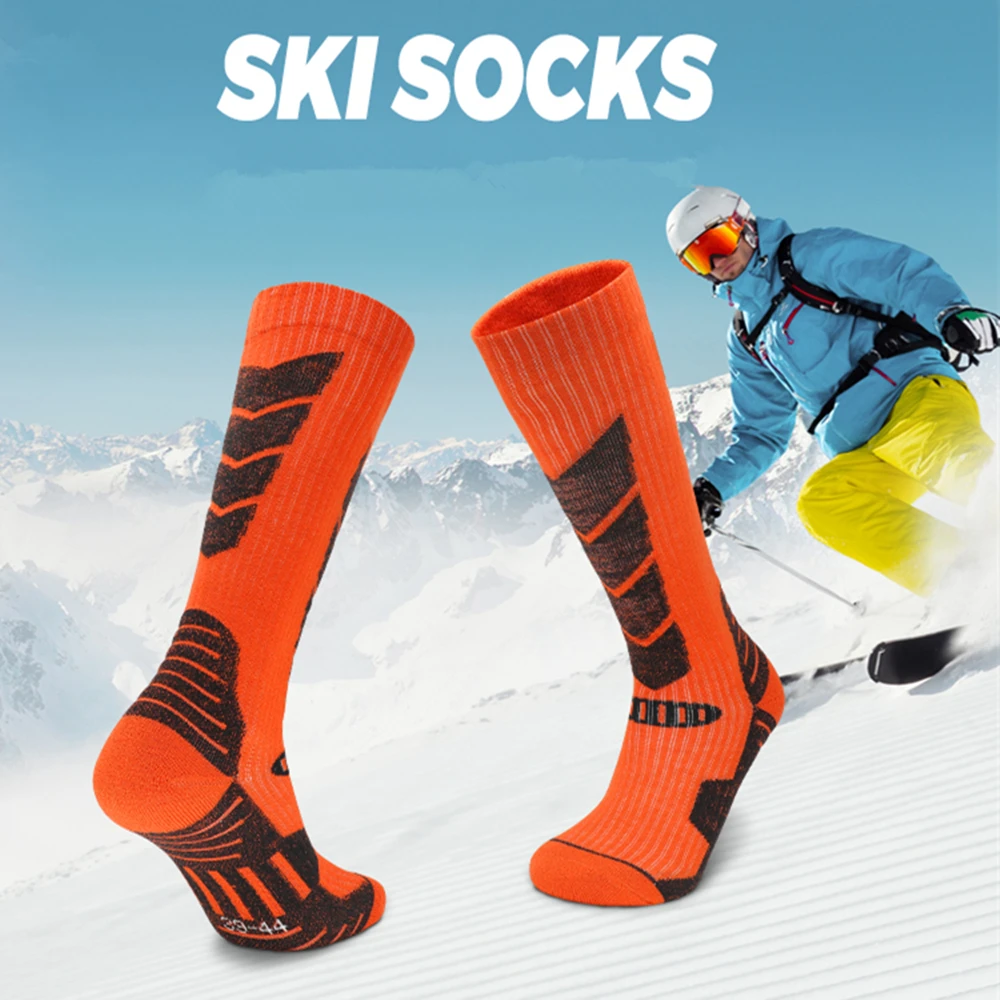 

Мужские молодежные женские зимние лыжные носки, утепленные, сохраняющие тепло, лыжные носки для сноуборда, катания на коньках, спортивные длинные чулки на открытом воздухе, удобные
